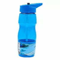 Бутылка для воды со стаканом 6623 No branding  600мл Синий (09429012)