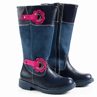 Тёмно синие высокие Girl boots