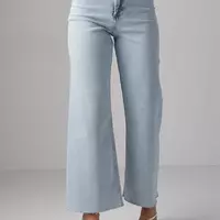 Женские джинсы Straight с необработанным низом - голубой цвет, 38р (есть размеры)