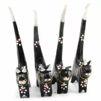 Кішки дерев'яні кольцедержатели чорні (н-р 4 шт)(15,5х5,5х2 см) ціна за набір