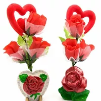 Ваза троянда керамічна з сердечком (22х9х5,5 см)
