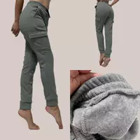 Теплі штани з карманами мод. 0125 світло сірі (меланж)