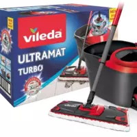 Комплект Швабра + відро Vileda Ultramax Turbo з механічним віджимом для збирання (Польща)