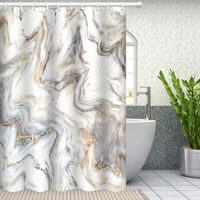 Шторка для ванной комнаты Bathlux 180 x 180 см с водоотталкивающим покрытием, с мраморным бежевым узором