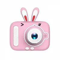 Фотоапарат дитячий міні Вушка 20 Мп з іграми, рожевий