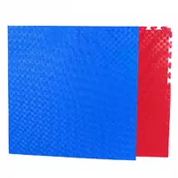 Мат татами 100*100*2 см Eva-Line Extra Quality синий/красный Плетёнка Anti-Slide 100 кг/м3